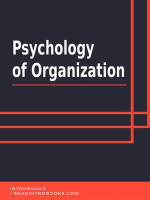 cover image of Psychology of Organization